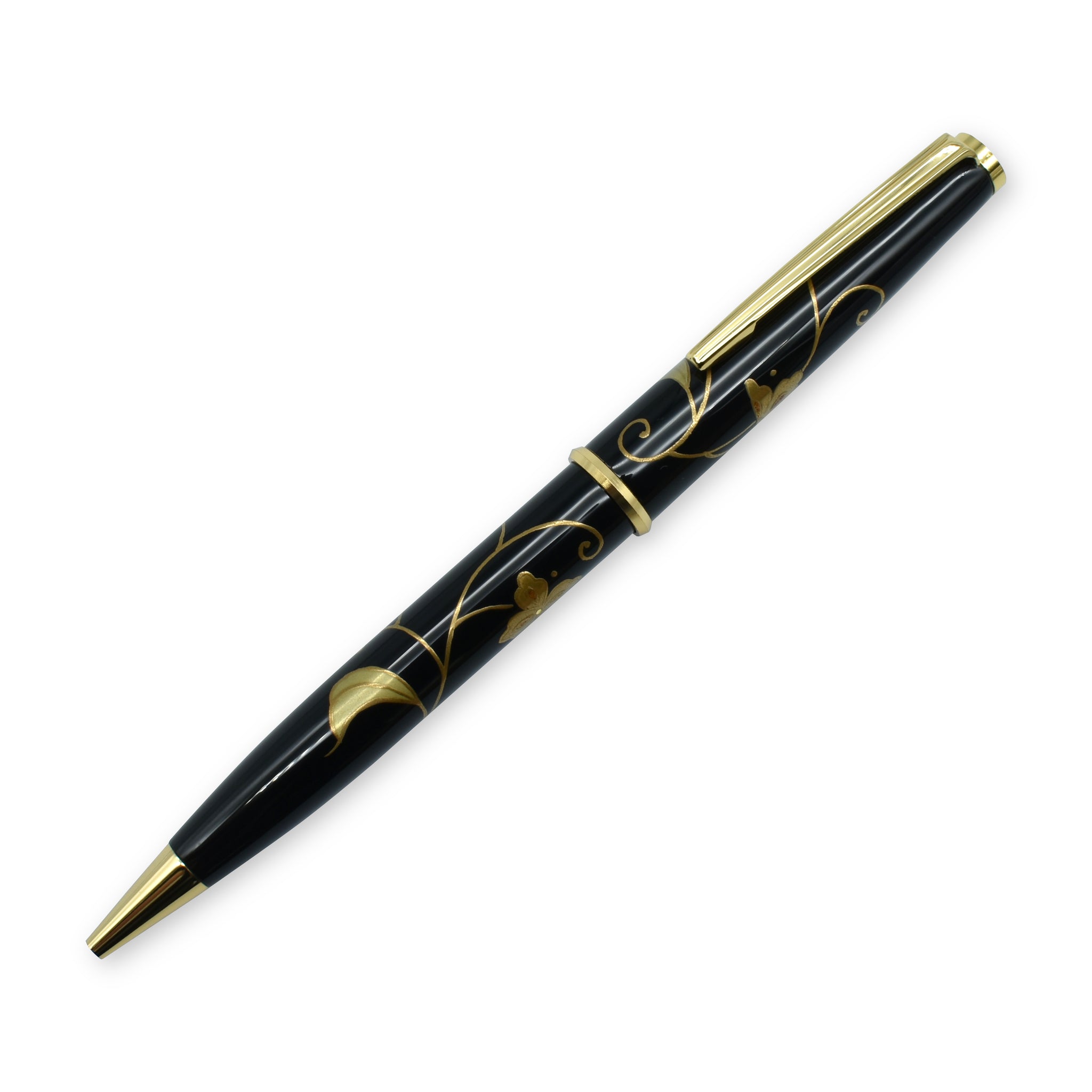 漆塗　花草蒔絵　万年筆　ボールペン　2点まとめて　V　9024 瑞季 蒔絵漆万年筆 | TACCIA